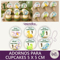 Decoración para Cupcakes DINO BABY 1 Año