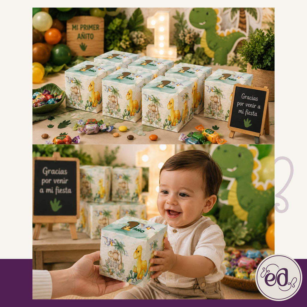 Caja sorpresa DINO BABY - Diseño digital imprimible para 1 año