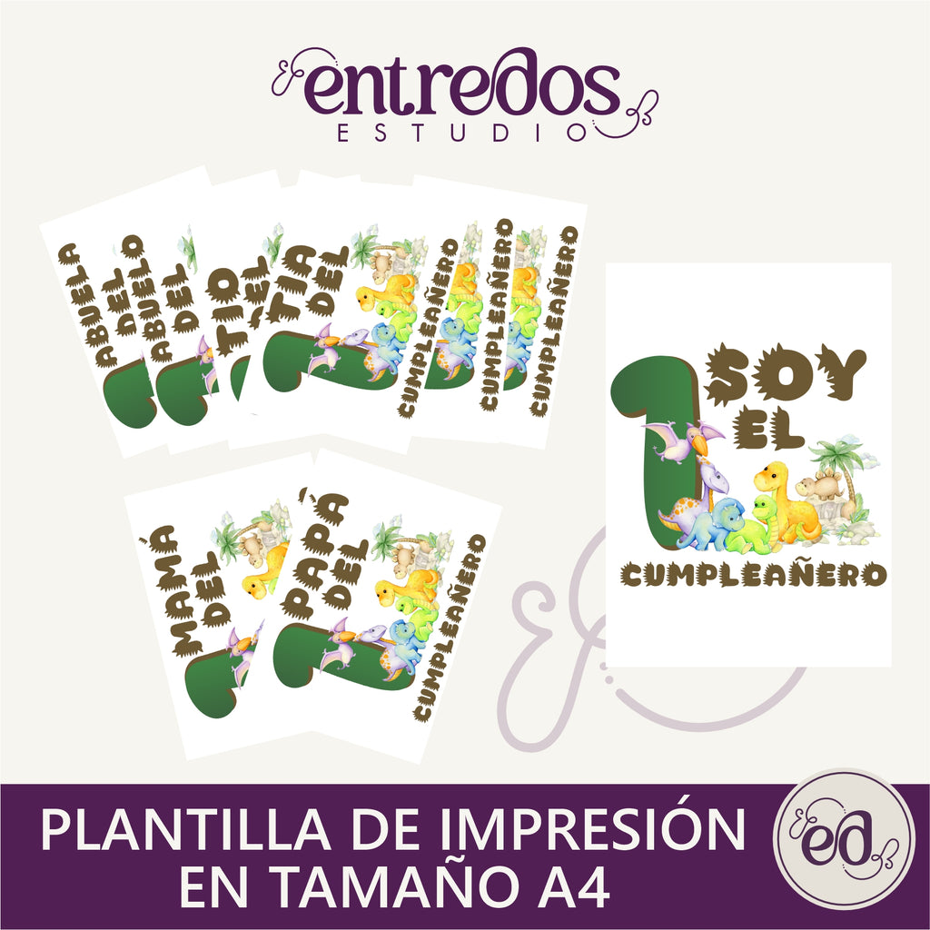 Diseño de estampado para camisas DINO BABY 1 Año