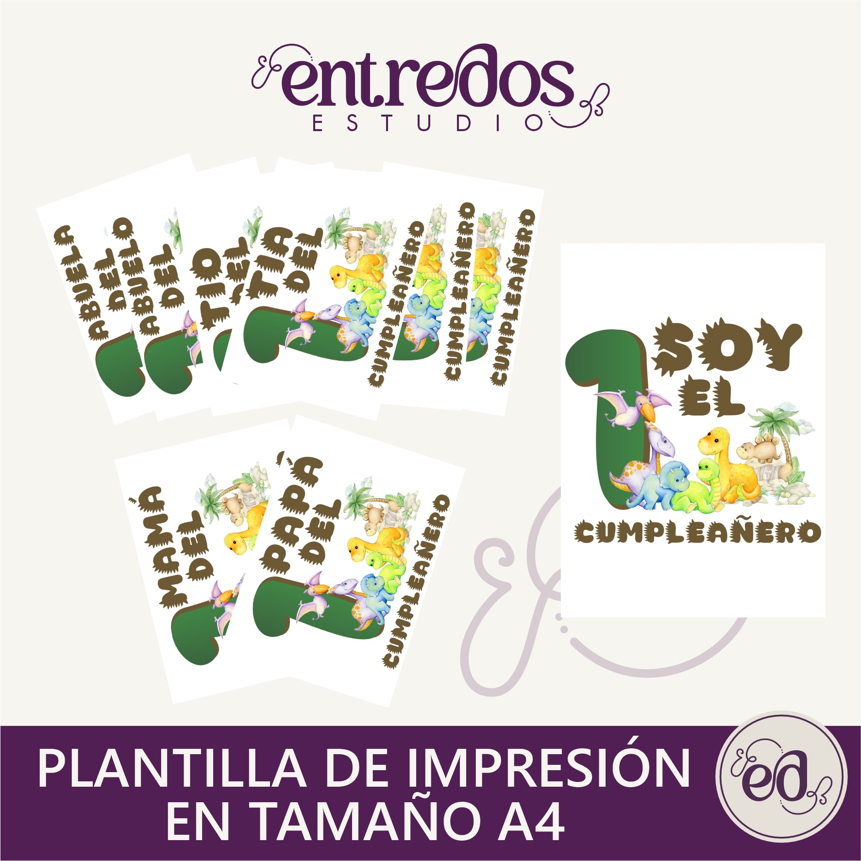 Diseño de estampado para camisas DINO BABY 1 Año